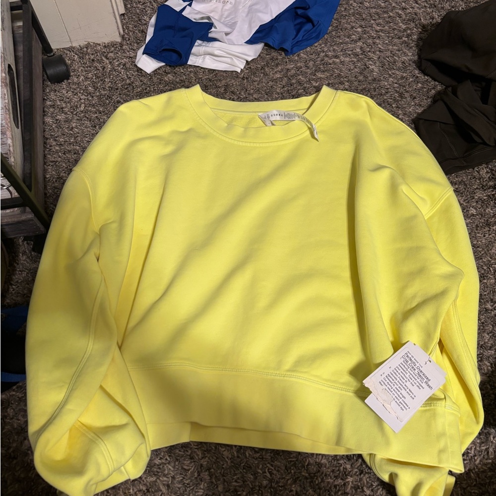 Lululemon Yellow Cropped Sweatshirt
